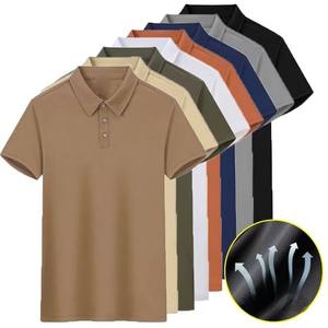 OEM Custom Factory Mesh Quick Dry <b>Shirt</b> Mens Solid Color Light Business Casual Short Sleeve <b>Collared</b> Logo <b>T</b> <b>Shirt</b> - Product Image 1