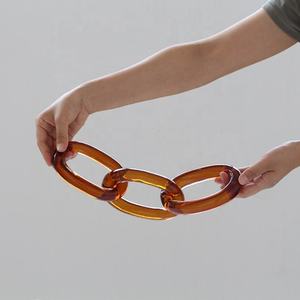 Collar moderno de resina de varias piezas con eslabones grandes de colores mixtos, estilo punk, hueco, grande, grueso, largo, hecho a mano, cadena para decoración del hogar/pared. - Product Image 4