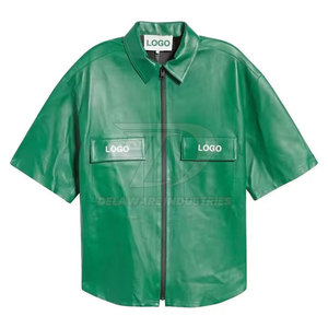 Camisa de cuero para hombre a la moda, corte ajustado, nuevo diseño, elegante, estilo urbano, para uso nocturno y diario. - Product Image 4