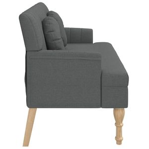 Panca in Tessuto Grigio Scuro 100% Poliestere con Legno Massello di Gomma e Compensato per Arredamento Soggiorno - Product Image 4