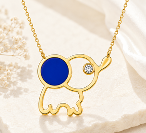 Enamel Dainty <b>Elephant</b> Diamond 925 Sterling Silver Handmade Minimalist Chain Charm Necklace For Women Jewelry <b>Gift</b> For Her - Product Image 3
