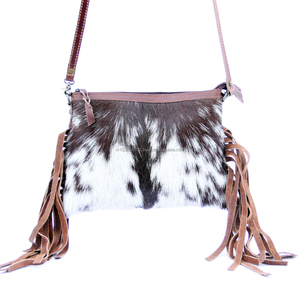 Vente chaude sacs à main en bandoulière fabriqués à la main en cuir véritable pour femmes sac de messager Western Fringe Logo personnalisé en cuir de vachette - Product Image 1