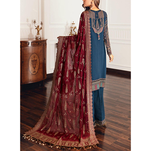 Salwar Kameez brodé pour femmes pakistanaises, couleurs exclusives printemps-été 2026, qualité supérieure, en tissu Lawn importé, excellent - Product Image 3