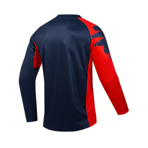 เสื้อยืดกีฬาโพลีเอสเตอร์ 100% พิมพ์ลายแบบซับลิเมชั่น คอกลม แขนยาว ดีไซน์ล่าสุด สำหรับผู้ชาย - Product Image 2