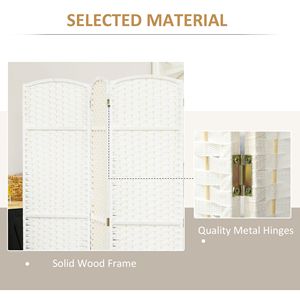 6-Panel 5.6FT Tall White Freestanding Room Partition Handcrafted MDF <b>Folding</b> <b>Screen</b> Divider for Home Office Privacy - Product Image 6