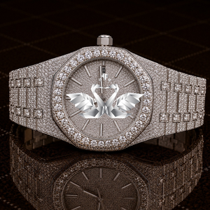Luxury Classic Fashion Men's Moissanite Diamond Wristwatch Rubber Stainless Steel Case Analog Mechanical Movement Limited - Product Image 1