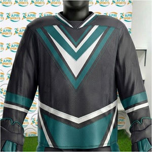 Uniformes de Hockey sobre Hielo Ecológicos de Primera Calidad, Impresos y Bordados, Tejido Transpirable que Absorbe la Humedad, Elástico en Cuatro Direcciones, Anti-UV - Product Image 5