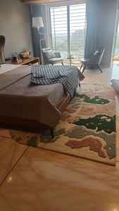 Tapis en laine fait main tufté à la main, luxueux, beige, antidérapant, réversible, à poils longs, épais, écologique, adapté aux animaux domestiques, pour un intérieur moderne - Product Image 2