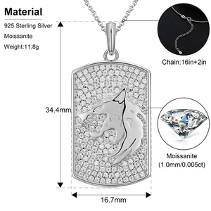 Collier pendentif tête de loup entièrement pavé de moissanite, bijoux streetwear pour hommes - Product Image 4