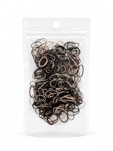 Élastiques à cheveux Unibond TPU Choco Brown, en caoutchouc élastique, fabriqués en Corée, style simple, unisexe, usage quotidien, emballage en sachet OPP. - Product Image 2
