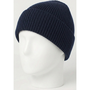Unisex Solid Color Beanie <b>Hat</b> 100% Acrylic Winter Cap Casual Style for Adults <b>Navy</b> Blue Ribbed Knit Design - Product Image 3