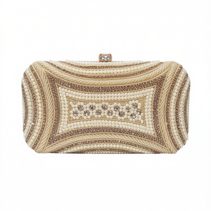 Bolso de Mano Casual Duradero con Asa de Cuentas Multicolor y Cristales de Lujo Hechos a Mano en India, Estilo Local - Product Image 2