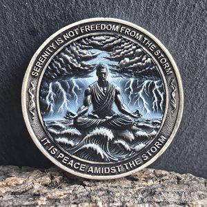 Medallón AA con <span class=keywords><strong>la</strong></span> Oración de <span class=keywords><strong>la</strong></span> Serenidad, Chip de Serenidad y Paz Dentro de <span class=keywords><strong>la</strong></span> <span class=keywords><strong>Tormenta</strong></span>, Ideal para <span class=keywords><strong>la</strong></span> Recuperación y Motivación del AA - Product Image 3