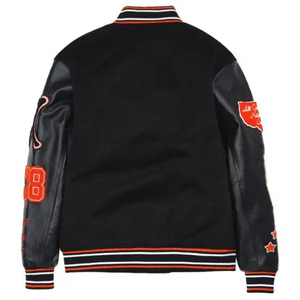 เสื้อแจ็คเก็ตเบสบอลแบบคลาสสิกสำหรับผู้ชาย ปี 2026 รุ่น OEM คอตั้ง สีน้ำเงิน แต่งแถบหนังสีขาว พร้อมระบบทำความร้อนด้านหน้า เหมาะสำหรับฤดูหนาว - Product Image 2