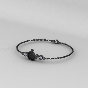 Base de bracelet en argent 925 de haute qualité, plaqué or 14 carats, en forme de dauphin, avec sertissage vierge pour zircon cubique, pour remplissage de résine, composants de bijoux DIY - Product Image 4