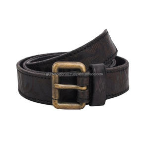 Cinturón informal de cuero de moda para hombre de grano superior vintage, tamaños personalizados y hebilla de rodillo de latón antiguo, cinturón informal de negocios - Product Image 2