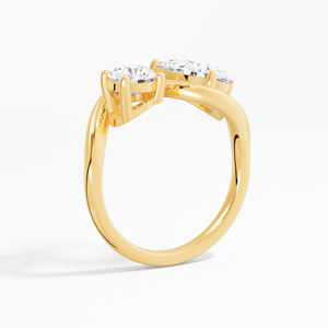 Bague élégante pour femme en moissanite classique de 1,53 carats, forme poire, style Toi et Moi, plaquée rhodium, argent sterling 925, certifiée par un tiers - Product Image 2