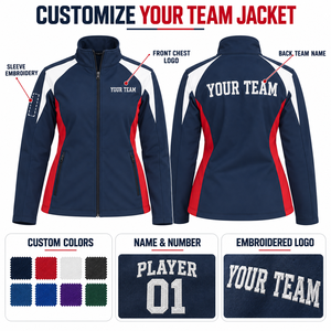 <b>Embroidered</b> Team Softshell <b>Jacket</b> <b>Women</b> Custom Logo Full Zip Outdoor Long Sleeve Sports Uniform Wholesale Manufacturer Outerwear - Product Image 6