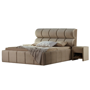 Cadre de lit d'hôtel commercial de luxe avec tête de lit rembourrée et base plateforme robuste pour usage hôtelier - Product Image 1