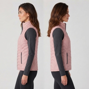 Chaleco Acolchado para Mujer, Tejido, Ligero, Cálido, Sin Mangas, con Cuello Alto, Cierre de Cremallera, Ecológico - Product Image 4