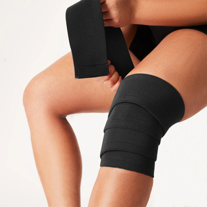 Heavy Duty <b>Black</b> Neoprene Knee <b>Wraps</b> Breathable Professional Protection for Closure for Weightlifting Squats Gym - Product Image 2