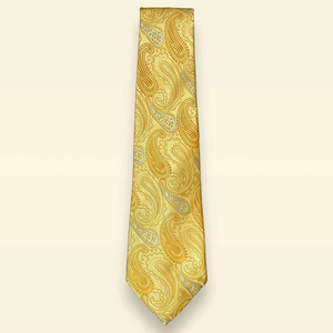 Corbata de Seda Jacquard con Diseño Paisley Dorado Benon para Hombre |   Corbata de Diseño Premium, Formal, para Negocios, Bodas, Fiestas, Lujosa y Clásica - Product Image 2