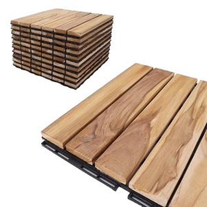 Dalles de terrasse extérieures carrées en bois d'acacia vietnamien antidérapantes et imperméables - Design contemporain, finition huilée, 5 ans et plus - Product Image 2