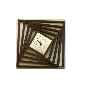 Luxury Square Wooden <b>Digital</b> Dark Wood Face Roman Numerals Sleek White Hands Silent Modern Minimalist Design Hanging Wedding. - Product Image 5