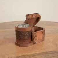Ensemble de brûleurs à bakhoor en bois d'acacia de luxe de haute qualité, élégant et de style arabe, Mabkhara, pour le Ramadan, l'Aïd, les fêtes, religieux, écologique, encens