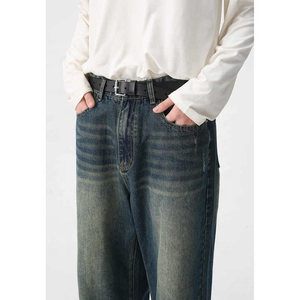 Pantalones vaqueros holgados de hombre, de pierna ancha, estilo casual, modernos, streetwear, elegantes, duraderos, transpirables, al por mayor - Product Image 4