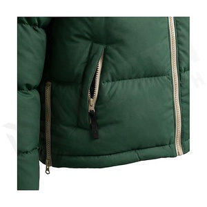 Hooded Quilted Waterproof <b>Bubble</b> Jacket Black Full Sleeve Winter Windproof Cotton Shell Knitted Fabric Polyester Filling Stand - Product Image 5