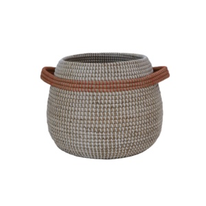 Cesta de Almacenamiento Redonda de Lujo de Mimbre Marino - Multifuncional para Dormitorio, Cocina, Baño y Sala de Estar - Product Image 1