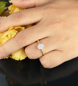 Oval Cut Moissanite <b>Ring</b> 925 Sterling <b>Silver</b> Engagement <b>Ring</b> Dainty <b>Solitaire</b> Minimalist Wedding Promise <b>Ring</b> Elegant Jewelry - Product Image 3