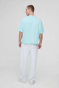 Camiseta oversize verde menta para hombre, corte holgado, manga corta, algodón transpirable, logotipo personalizado, ropa casual, suministro al por mayor, estilo veraniego - Product Image 2