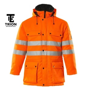 Vêtements de travail d'hiver haute visibilité sur mesure, réfléchissants, imperméables, 100% polyester rembourré, ANSI classe 2, gilet de sécurité pour hommes, LED de sécurité - Product Image 4