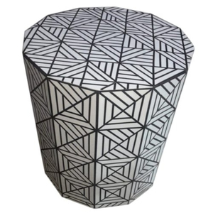 Tabouret en os incrusté fait main avec coussin floral, chaise de coiffeuse, tabouret en nacre, pouf d'appoint, meuble pour chambre et salon - Product Image 5