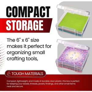 6953AB ClearView Contenitore di Plastica Trasparente 15x15 cm, 1 Scatola Organizzatore per Arte e Artigianato, Contenitore e Scatola di Stoccaggio in Plastica Trasparente - Product Image 3