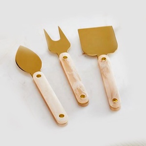 Rebanador de queso de acero inoxidable, juego de esparcidor de mantequilla con mango anudado de alambre, diseño real, herramientas para queso - Product Image 2