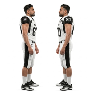 Maillot de football américain personnalisé 100 % polyester respirant à col en V pour équipe, uniforme unisexe adulte lycée, imprimé MOJO - Product Image 3