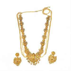 Lakshmi Haram with Heavy Gold Engravings-Fine Jewelry Set - Product Image 2