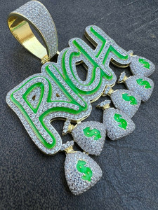 จี้เพชรโมอิสซาไนต์แบบกำหนดเอง สไตล์ฮิปฮอป VVS ประดับเพชรเต็มตัว  จี้ตัวอักษรเงินแท้ 925  จี้เพชรโมอิสซาไนต์สั่งทำ - Product Image 2