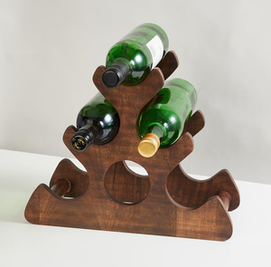 Wood Wine Bottle Holding Rack Wooden Wine <b>Storage</b> Display Organizer Modern Wooden Wine Rack Tabletop Bottle Holder - Product Image 3