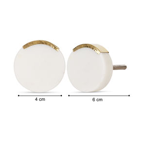 Shubham Handcrafted <b>Gold</b> White Luxury Marble Drawer <b>Knobs</b> for Kitchen <b>Cabinet</b> Hardware Decorative Stone Brass Dresser Pulls - Product Image 4