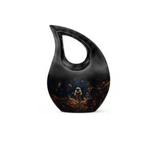 Urne funéraire moderne en laiton et aluminium en forme de goutte d'eau pour adulte - Petite urne commémorative décorative pour cendres - Product Image 4