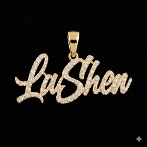 Trendy Hip hop 10K <b>Solid</b> <b>Gold</b> Custom Iced Cursive Initial Letter Name <b>Pendant</b> Charms Moissanite Diamond Personalized Party Gifts - Product Image 6