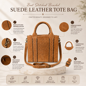 Premium Genuine Suede <b>Leather</b> Shoulder <b>Bag</b> for Women Vintage Western Handbag Designer Satchel Everyday Travel Office Fashion - Product Image 5