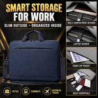 Sacoche pour ordinateur portable OEM personnalisée légère avec compartiments multiples pour les trajets professionnels et les voyages d'affaires