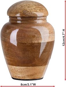Urna de madera hecha a mano para cenizas, jarrón conmemorativo para cremación, recipiente de recuerdo, juego de 5 - Product Image 5