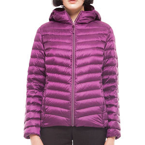 Veste de course thermique pour femme pour sports d'hiver avec capuche doublée polaire chaude, coupe-vent, design color block, fournisseur en gros - Product Image 4