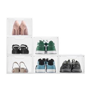 Set di 6 Scatole Trasparenti XXL per Sneaker, Organizzatori Impilabili per Scarpe con Porta Magnetica, Adatte per Taglia US 13 - Product Image 1